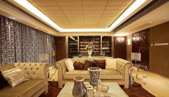 奢华欧式风格客厅三居室装修样板间效果图 