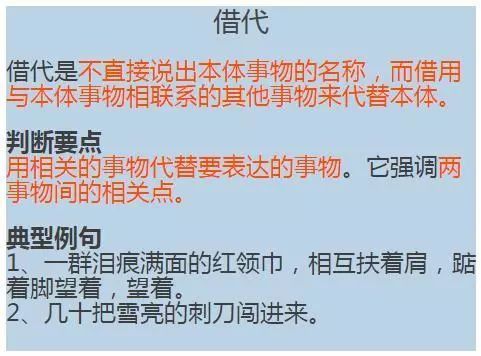 小学语文学习中常见的修辞手法和答题格式