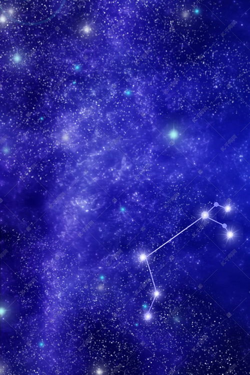 简约梦幻十二星座之白羊座星空背景图片免费下载 千库网 