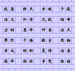 男孩名字里用哪个字好