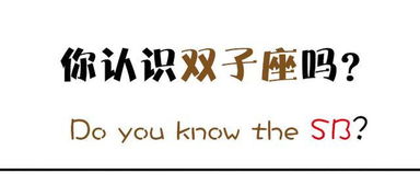 你认识双子座吗 Do you know the SB