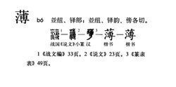 薄字换偏旁部首是什么字 