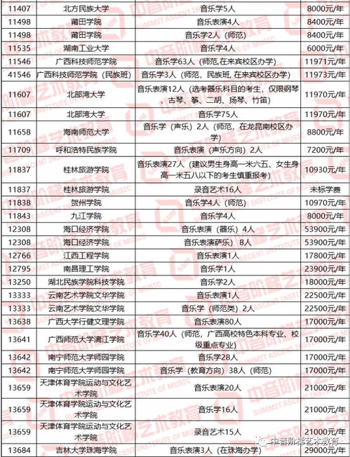 2020年凭音乐统考成绩可上哪些学校