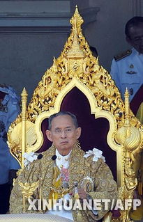 泰国 国王喜度80大寿 身着金色锦袍接受臣民朝 