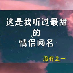 这是我听过最甜的情侣网名之2.0