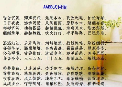 小学语文 AABB ABAB ABAC AACC式超全词语汇总