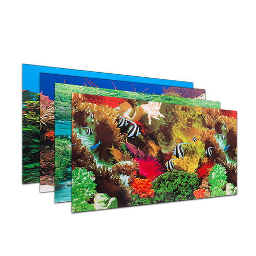 鱼缸背景纸画高清图3立体水族箱贴纸龙鱼壁纸造景装饰家和万事兴