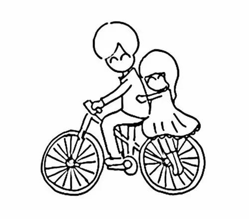 骑单车小人的简笔画方法(骑自行车的小人简笔画法)