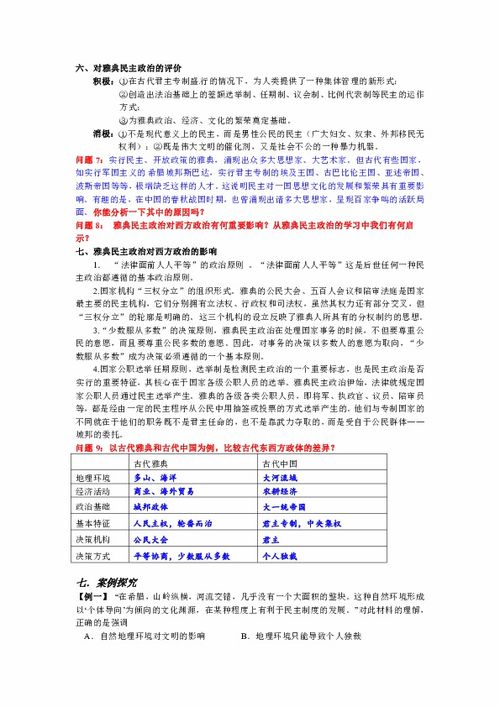 雅典民主政治的知识点