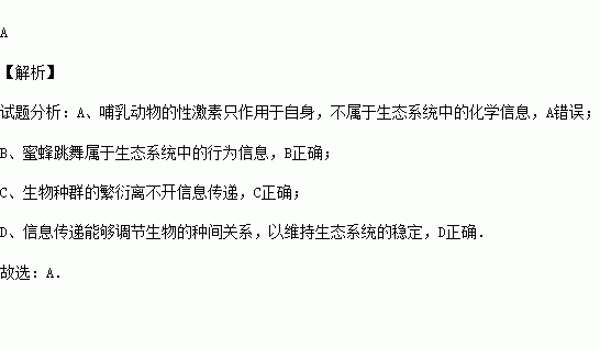 信息传递在生态系统中具有重要作用.下列对信息传递的表述错误的是