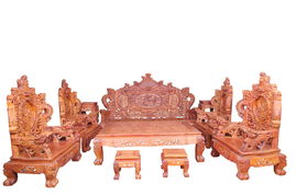 中信红木家具雕龙沙发