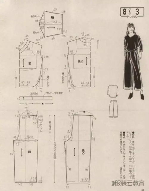 图纸集 女士背带裤 裙 衬衫 西装裁剪图