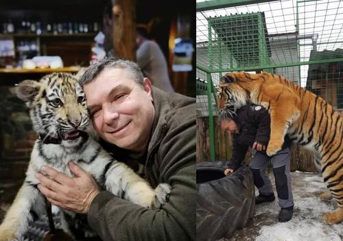 捷克男子在家圈养150只动物,每天让孩子与狮 虎玩耍为伴