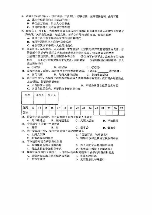 2009年长沙市初中毕业学业考试文科综合 长沙中考 试卷及答案 图片版 湖南省长沙市 下载 综合 