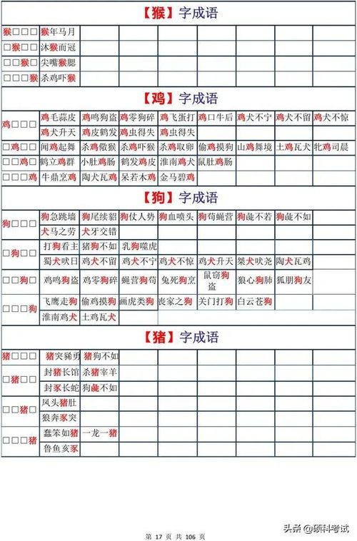 中小学语文30000个成语大全,各种形式和属性的成语都在这了