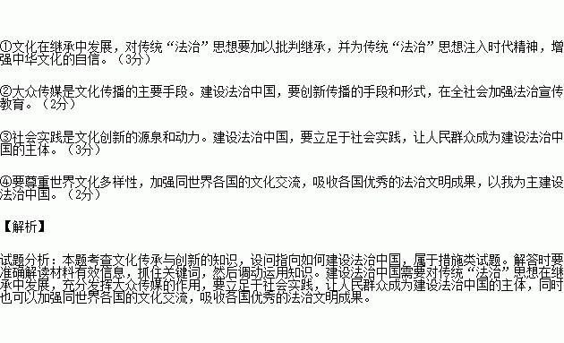 阅读材料.完成下列要求.中国古代自先秦开始已有 法治 的思想.其内涵随时间发展而不断变化.历史上曾经出现过成康之治.文景之治.贞观之治.康乾之治等盛世局面.一个重要原因就是法制相对健全和完善 