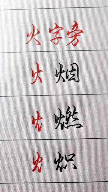 看大神教你火字旁的三种写法,在汉字里非常好看,网友想学 