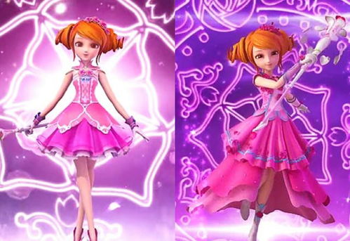 星学院第一季 少女三人组换上魔法礼服前后对比,美星礼服有两种 