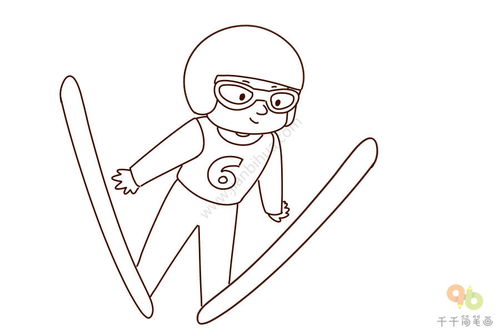 滑雪人物简笔画 