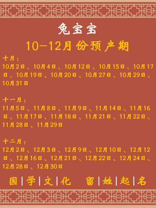 兔宝宝10 12月份出生起名字取名字 