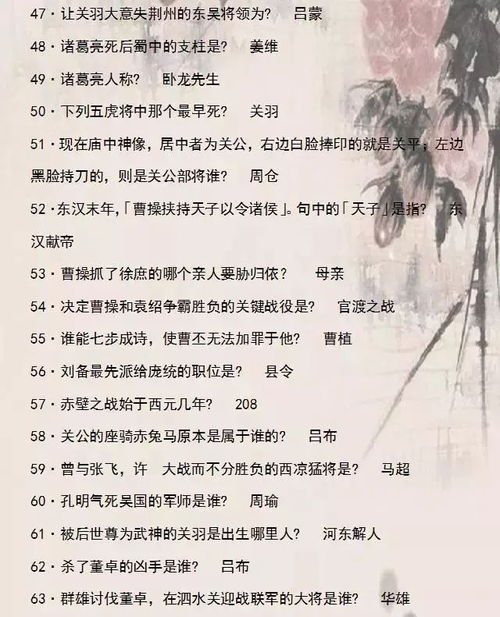 四大名著文学常识 