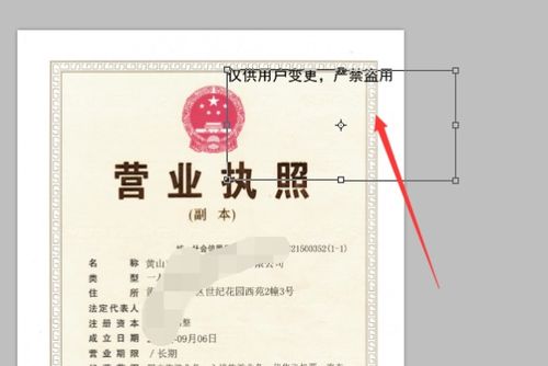 如何给营业执照添加水印,添加什么文字合适,应该在哪个位置添加 