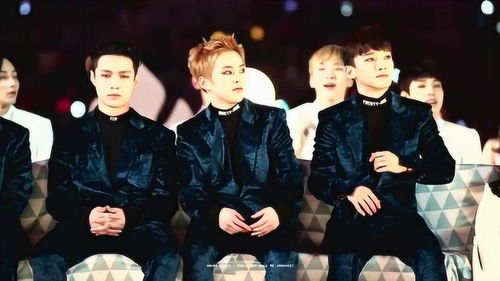 EXO成员在台下看演出 张艺兴画风很不一样 