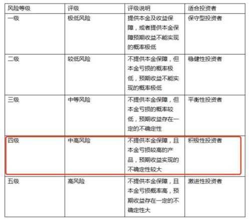 证券风险评估等级划分5个等级