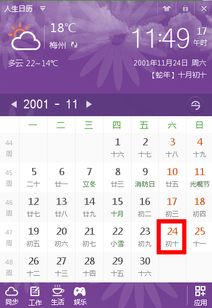 2001年阴历10月10日是阳历几月几号 