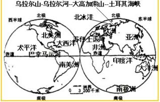 读图.在东西半球图上填注 a.七大洲的名称.四大洋的名称.b.亚洲和欧洲的分界线.亚洲和非洲的分界线.南北美洲的分界线. 题目和参考答案 精英家教网 