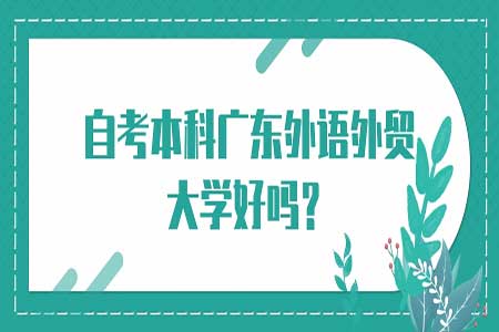 广外自考 广东外语外贸大学自考本科怎么样有用吗