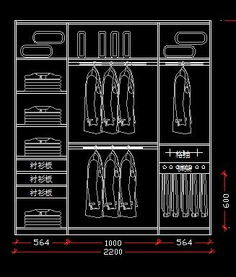 三门2.2米衣柜设计图