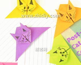 如何叠书签 折纸猫书签的折纸制作教程 