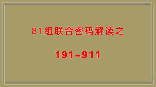 生命数字密码解读,生命密码81组联合密码解读之191 911 