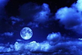 月亮星星天空夜景图