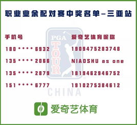 职业业余配对赛三亚站中奖名单出炉 4月10日海口站等你报名