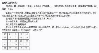 二十 五宫格的规律,填写数字1一25, 