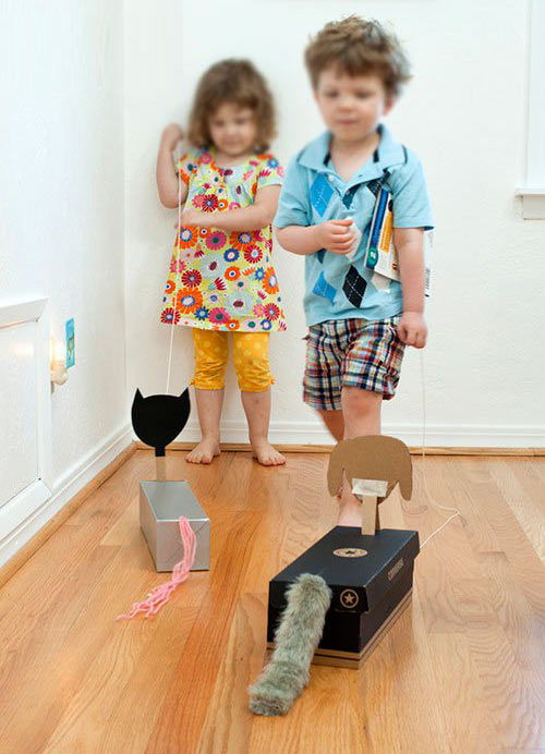 幼儿手工 用纸盒制作小狗和小猫立体玩具教程 