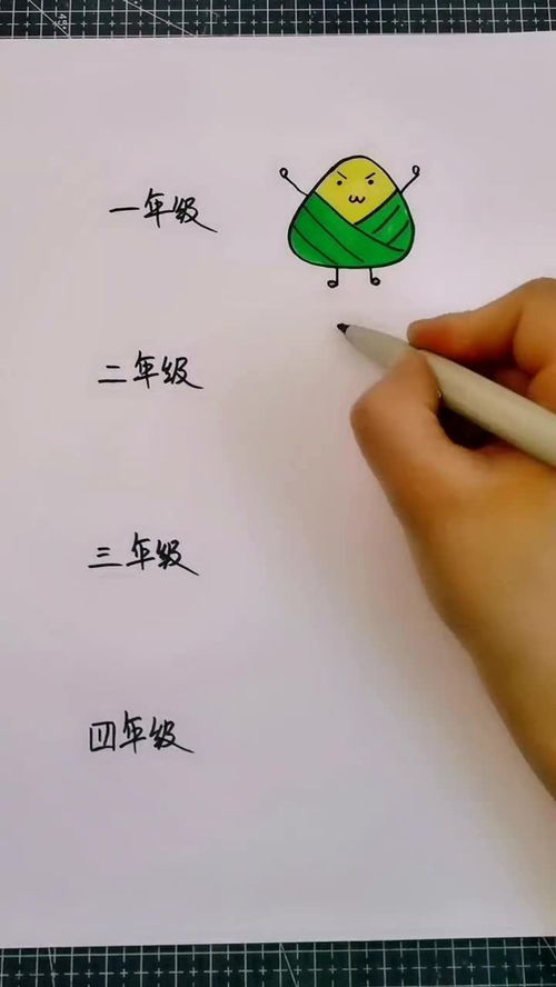 不同年级画的粽子,三年级的最好看,那么你是几年级呢 