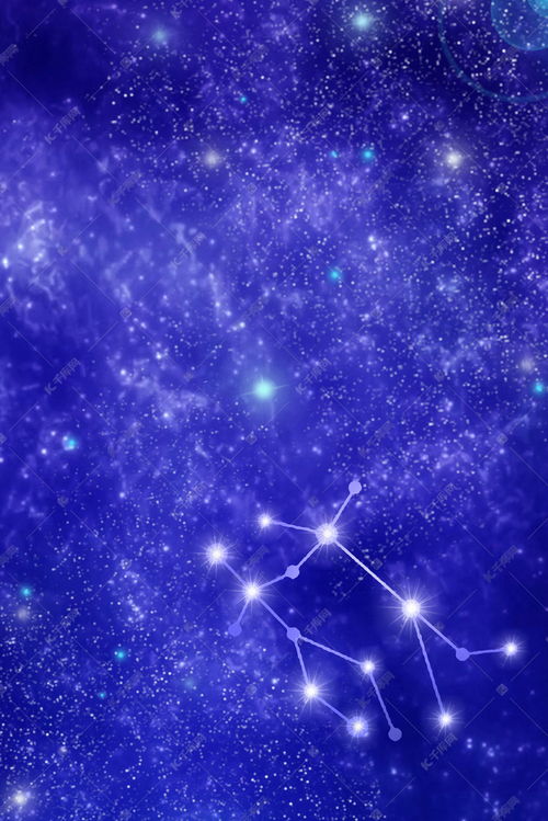 简约梦幻十二星座之双子座星空背景图片免费下载 千库网 