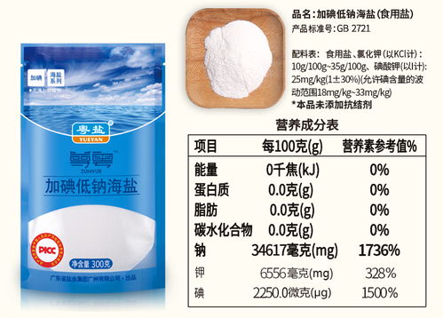 粤盐加碘低钠盐海盐食用无添加抗结剂食盐加碘精制食用盐家用食盐 RS 调味品 福卡商城 