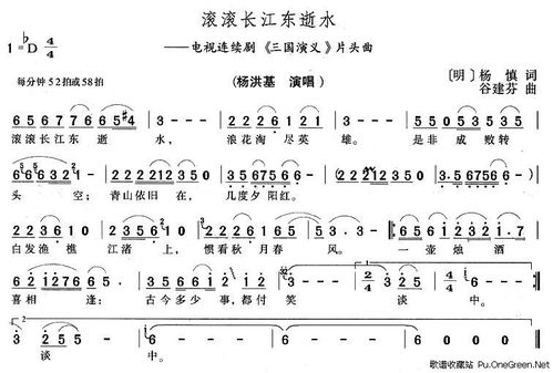 滚滚长江东逝水 电视剧 三国演义 片头曲