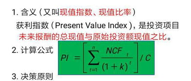 获利指数的指数计算