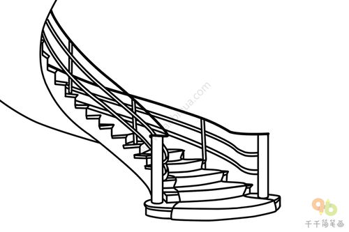 旋转楼梯简笔画 简单漂亮
