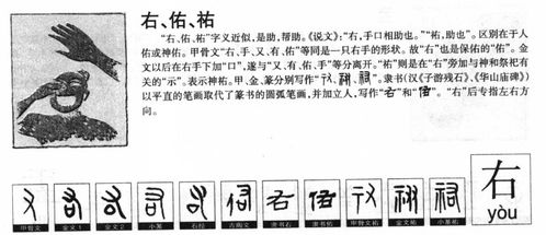 右的意思 右字五行属什么 右字取名的寓意 