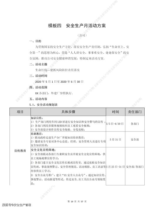 2020年安全生产月活动方案和总结模板汇编 