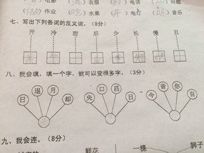 小学一年级试卷第八题怎么做 