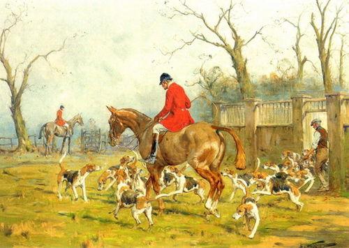 英国狩猎画家 乔治莱特 George Wright 狩猎场景油画作品