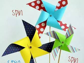 幼儿手工折纸风车 简单又好玩 巧手教育 