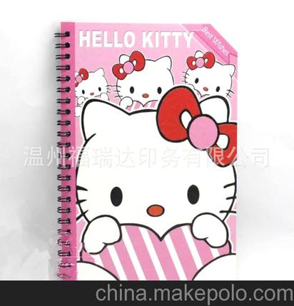 厂家直销 定做HELLO KITTY笔记本 可爱卡通系列笔记本 练习本 